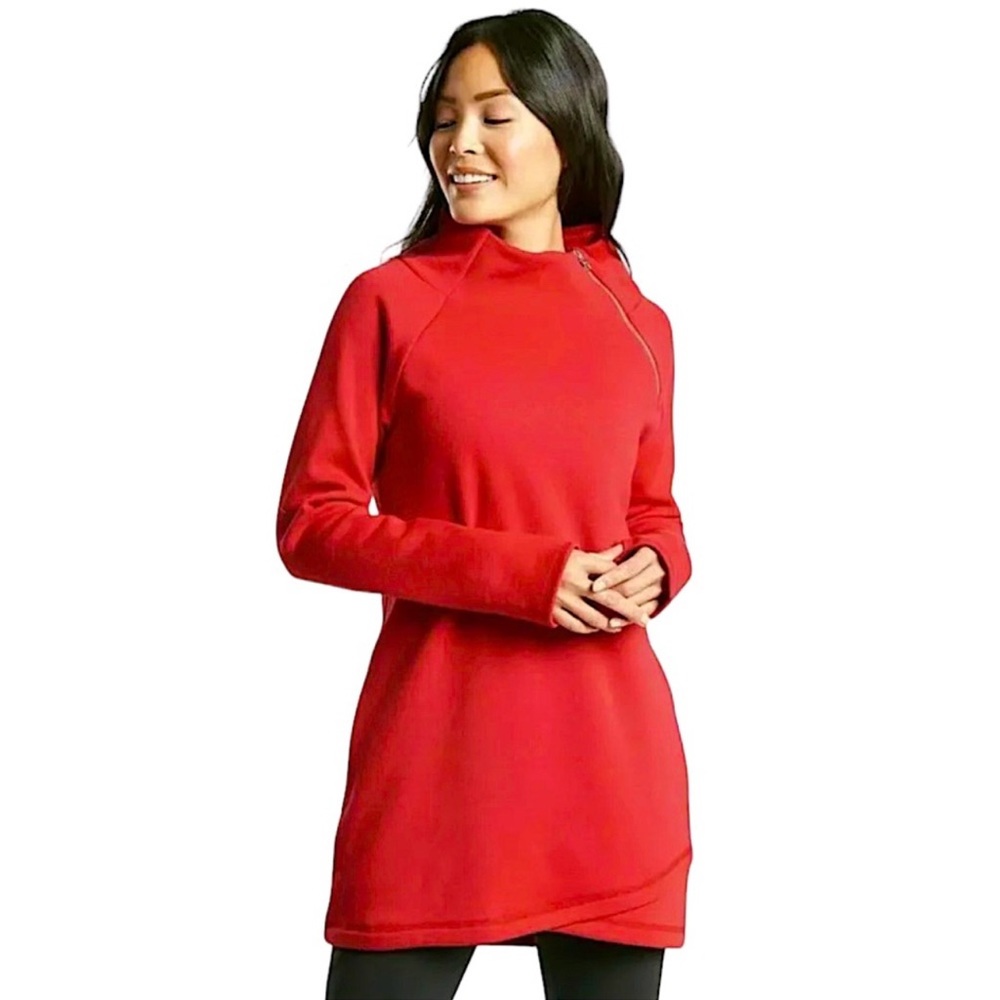 Athleta Cozy Karma Asymmetrical sweatshirt tunic size Large Tall - Picture 2 of 2